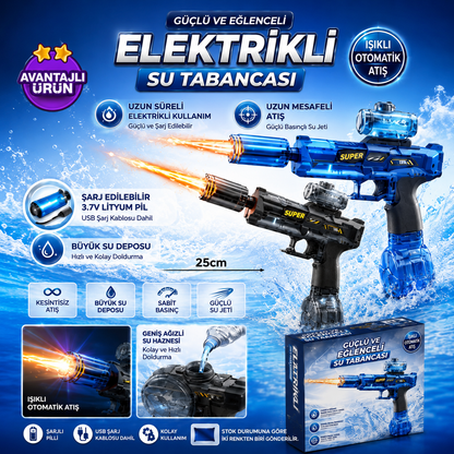 AquaPop™ Şarjlı Işıklı Ateş Efektli Su Tabancası