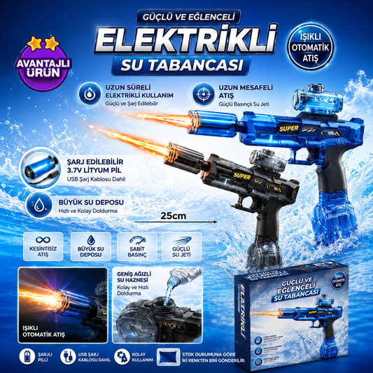 AquaPop™ Şarjlı Işıklı Ateş Efektli Su Tabancası