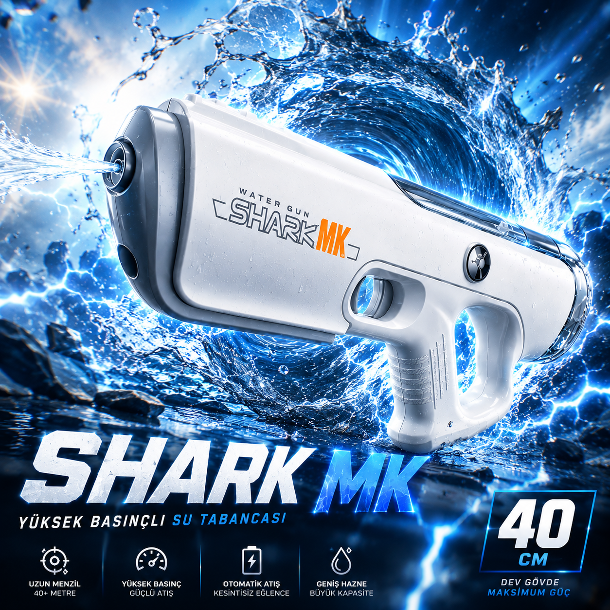 AquaPop Shark MK Pro Devasa Su Tabancası