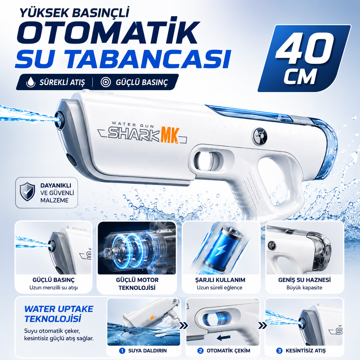 AquaPop Shark MK Pro Devasa Su Tabancası